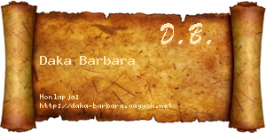 Daka Barbara névjegykártya
